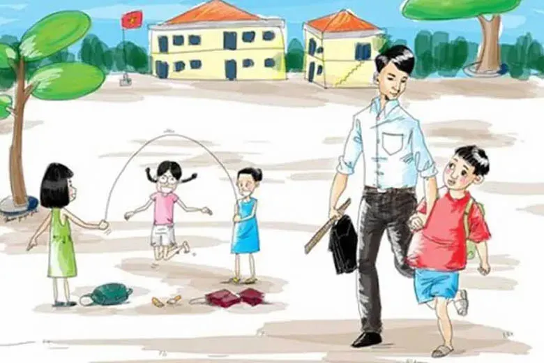 Tranh chủ đề trường học và thầy cô