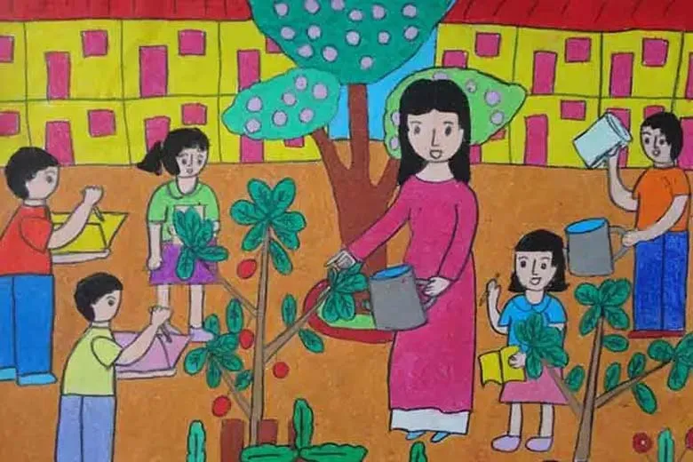 Mẫu tranh vẽ đơn giản lớp 1
