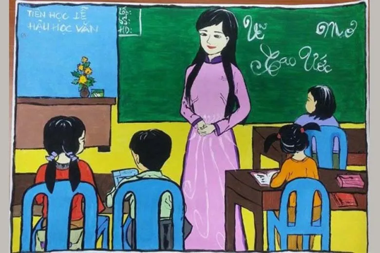 Vẽ tranh 20/11 cho học sinh tiểu học