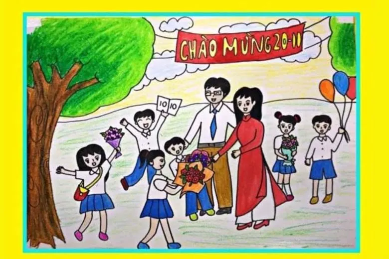 Tranh vẽ Ngày Nhà giáo Việt Nam