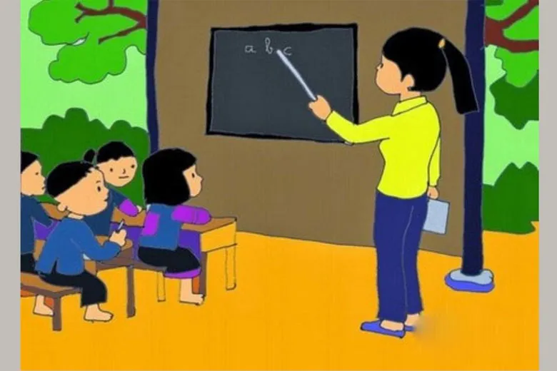 Cô giáo giảng bài