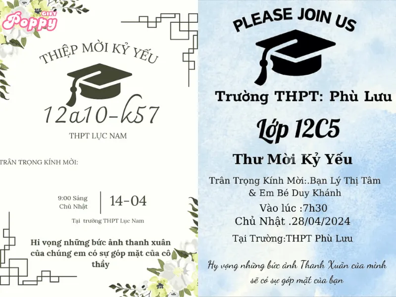 Ý tưởng thiệp mời chụp kỷ yếu cá nhân hóa với ảnh lớp