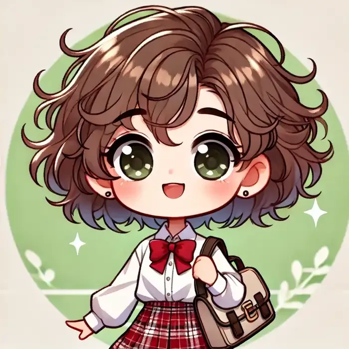 Hình ảnh nữ sinh cấp 2 chibi đáng yêu mặc đồng phục