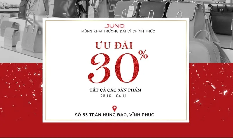 Banner khai trương với chương trình ưu đãi giảm giá thu hút khách hàng