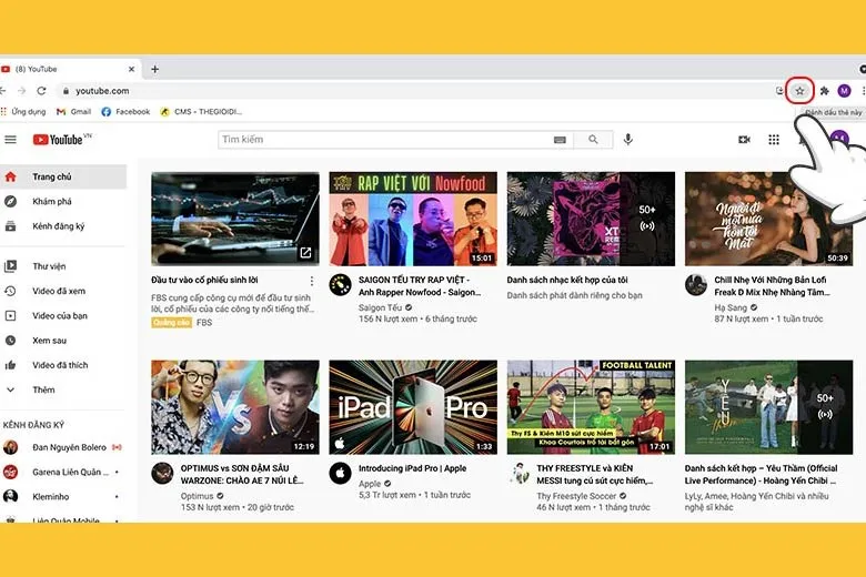 Bước 1: Truy cập trang web cần lưu Bookmark trên Chrome.