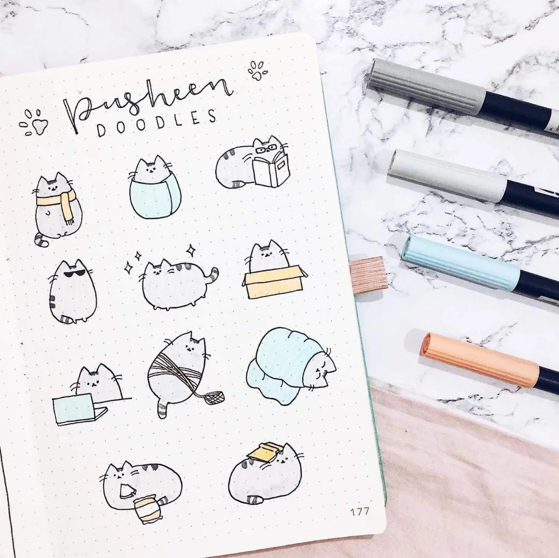 Các kiểu trang trí sổ tay bằng hình vẽ doodle rất phổ biến