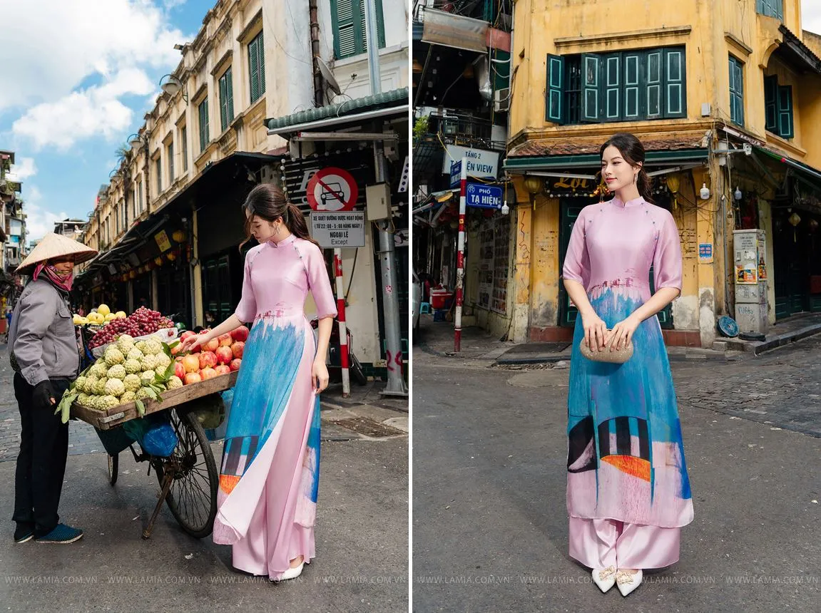 chụp góc nghiêng áo dài