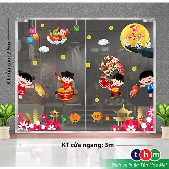 Làm đẹp không gian bằng decal mùa Trung Thu