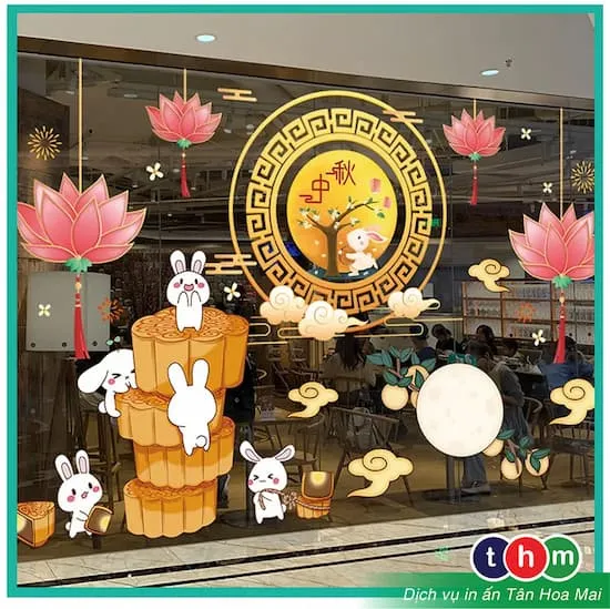 Mẫu decal đẹp trang trí Tết Trung Thu