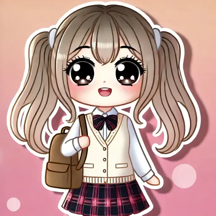 Hình anime chibi học sinh cấp 2 biểu cảm cute