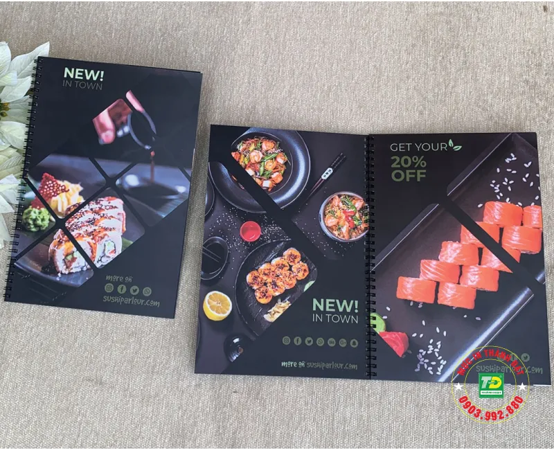 Menu nhựa PVC 4 lớp, bền chắc và sang trọng