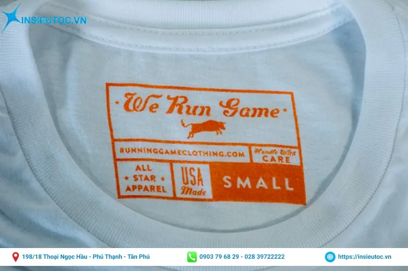 Nhãn mác in trực tiếp lên áo thun