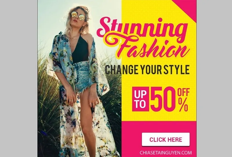 Mẫu banner vuông hiện đại và ấn tượng