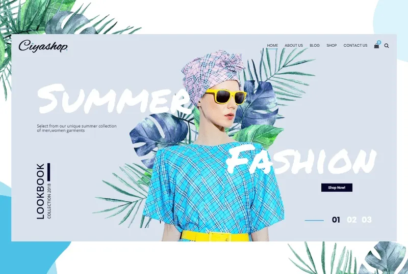 Mẫu banner với màu sắc tươi mát, chủ đề mùa hè
