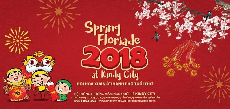 Mẫu banner chủ đề Xuân với màu sắc rộn ràng
