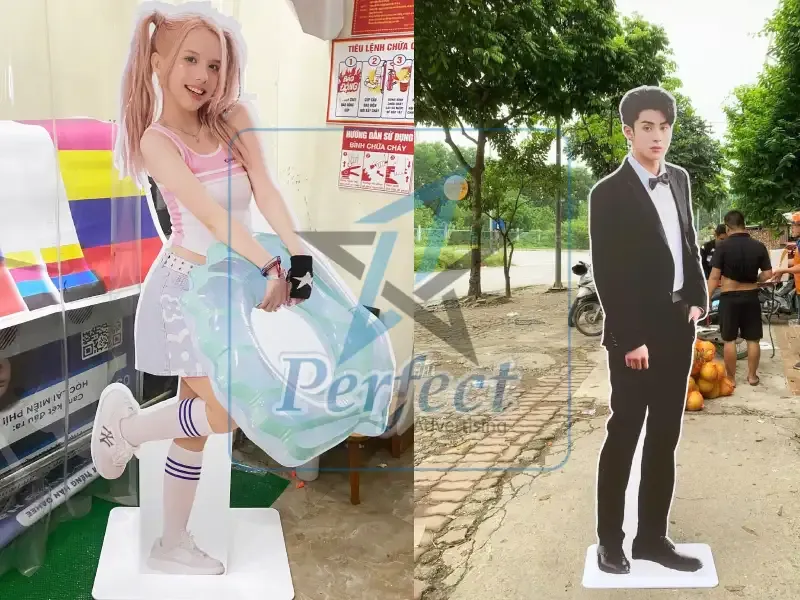 Standee mô hình người hình nghệ sĩ cho mục đích quảng cáo