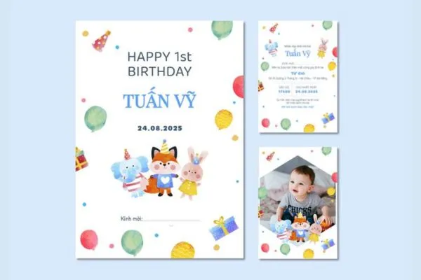 Công nghệ in ấn và gia công thiệp mời thôi nôi
