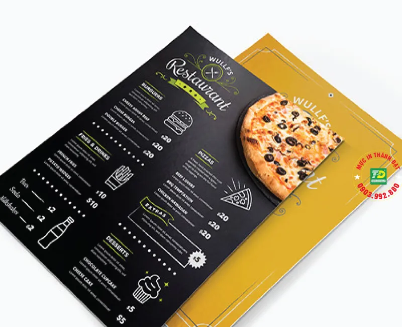 Mẫu menu nhựa sang trọng, hiện đại