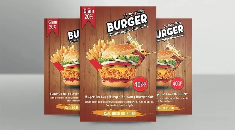 Poster đồ ăn nhanh - hamburger
