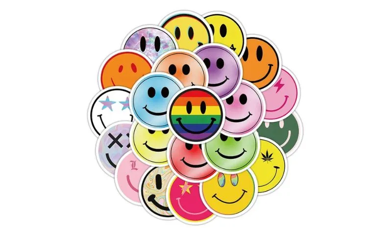 nhiều mẫu sticker mặt cười vui nhộn đủ màu sắc rực rỡ