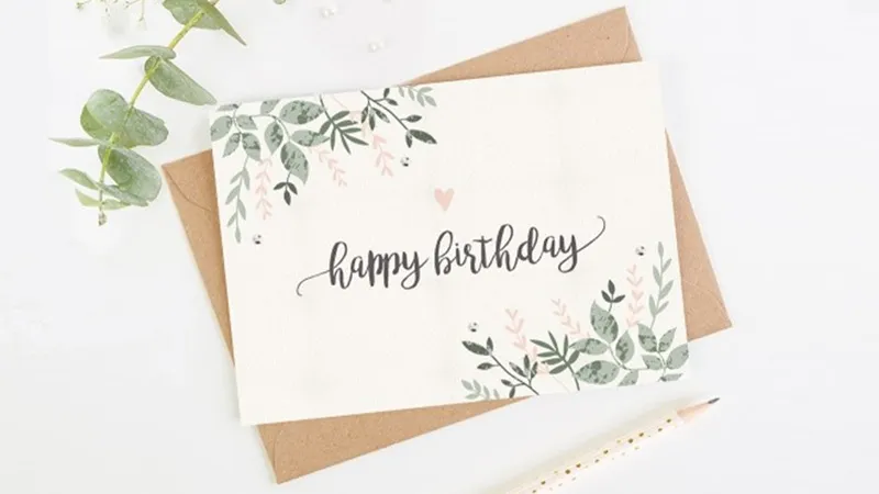 Mẫu thiệp sinh nhật phong cách Vintage