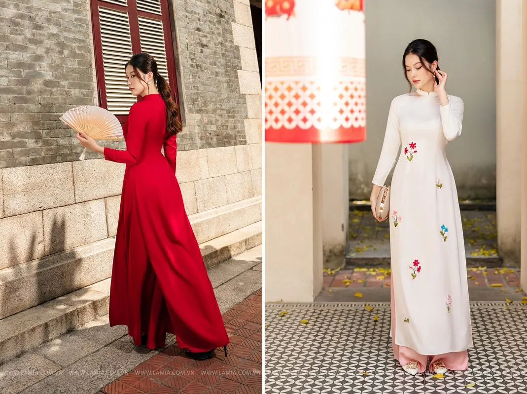 tạo dáng áo dài quyến rũ