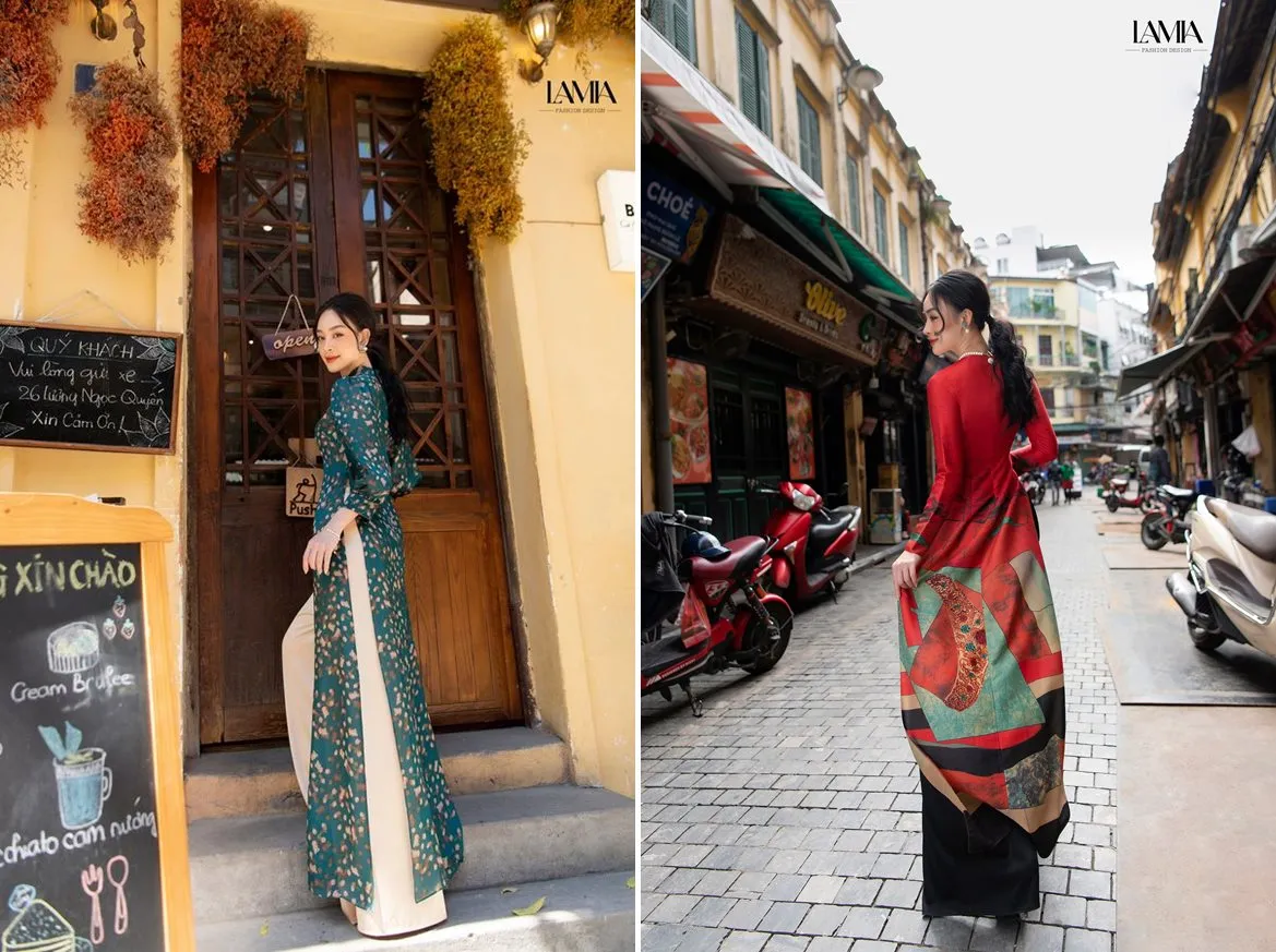 chụp ảnh áo dài sau lưng