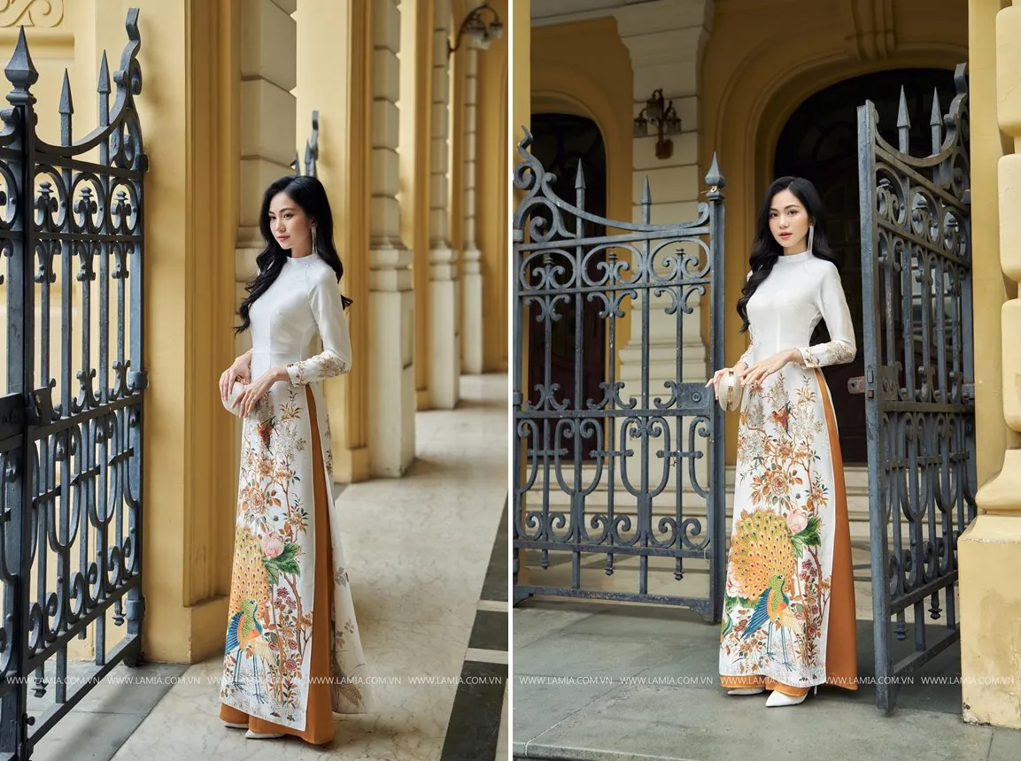 chụp ảnh áo dài trong studio