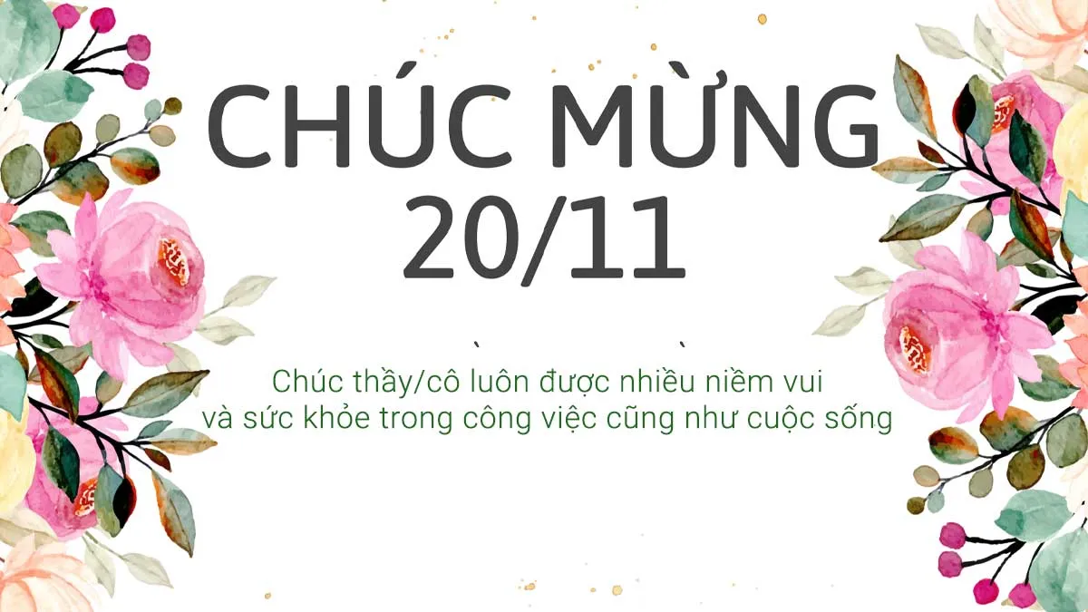 Thiệp 20/11 kèm lời chúc
