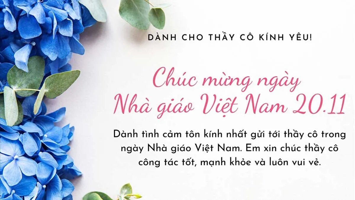 Thiệp 20/11 kèm lời chúc ý nghĩa