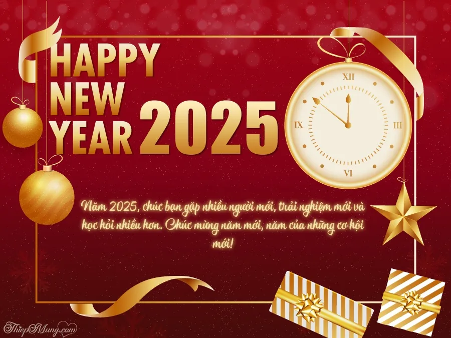 Thiệp chúc năm mới 2025 ý nghĩa với thông điệp ấm áp