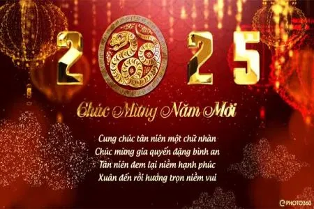 Thiệp mừng năm mới 2025 phong cách hiện đại