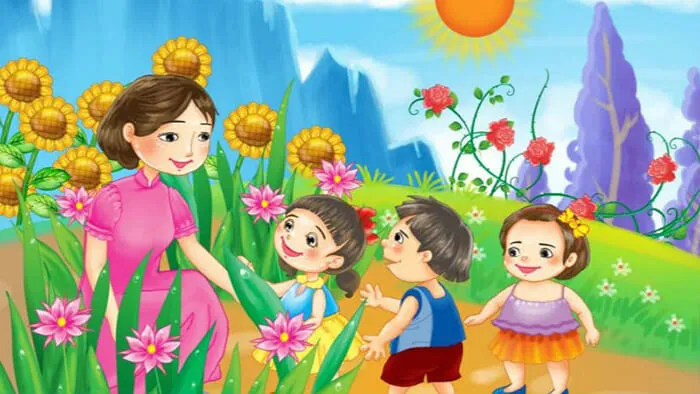 Tranh vẽ đơn giản chủ đề 20/11 tặng hoa
