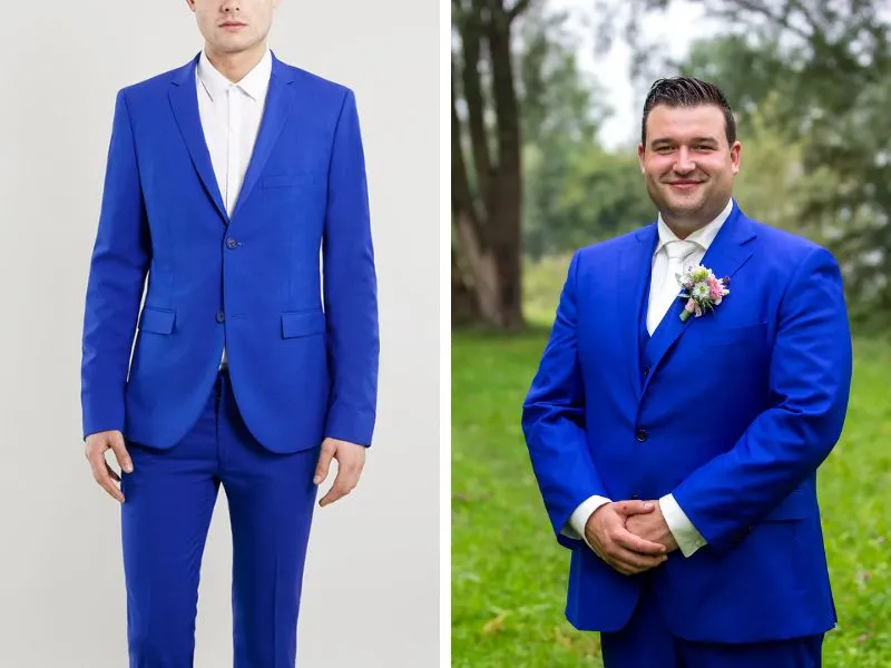 Áo vest chú rể màu xanh coban
