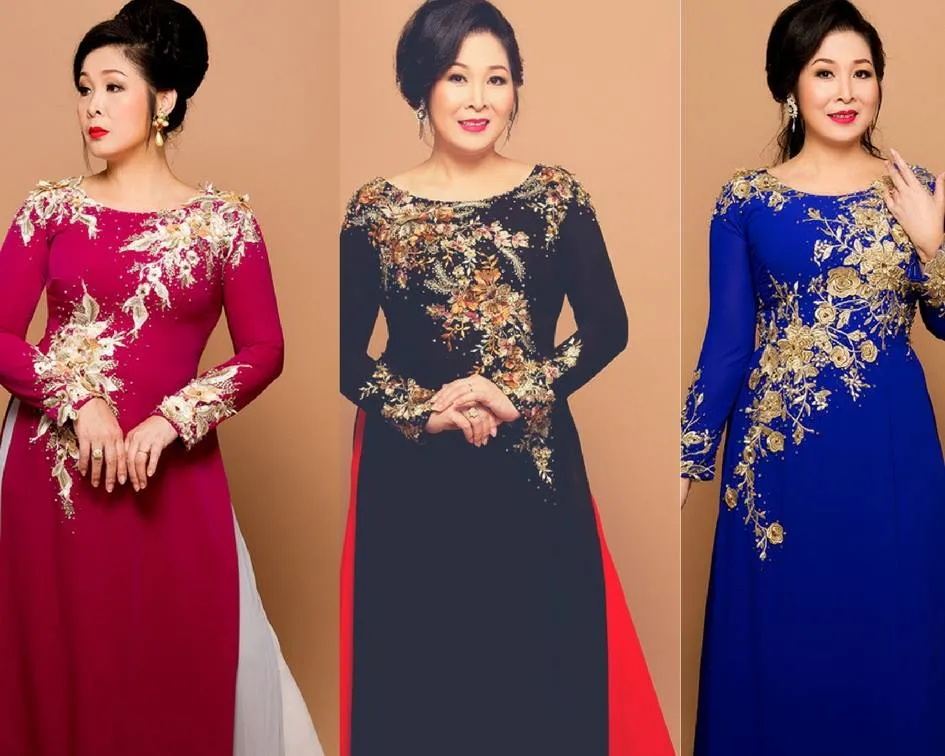 Áo dài lụa sang trọng cho mẹ