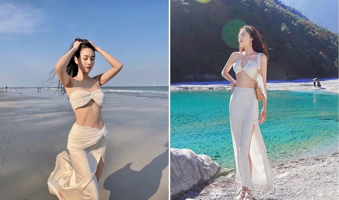 Nàng có thể chọn váy hai dây hoặc đầm body để phô diễn được những nét đẹp gợi cảm