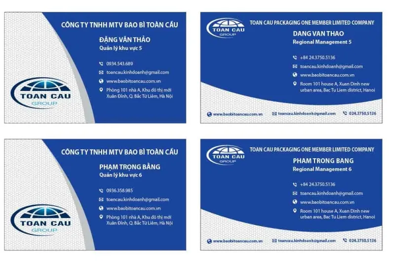 Card visit cho người quản lý thể hiện sự lịch thiệp
