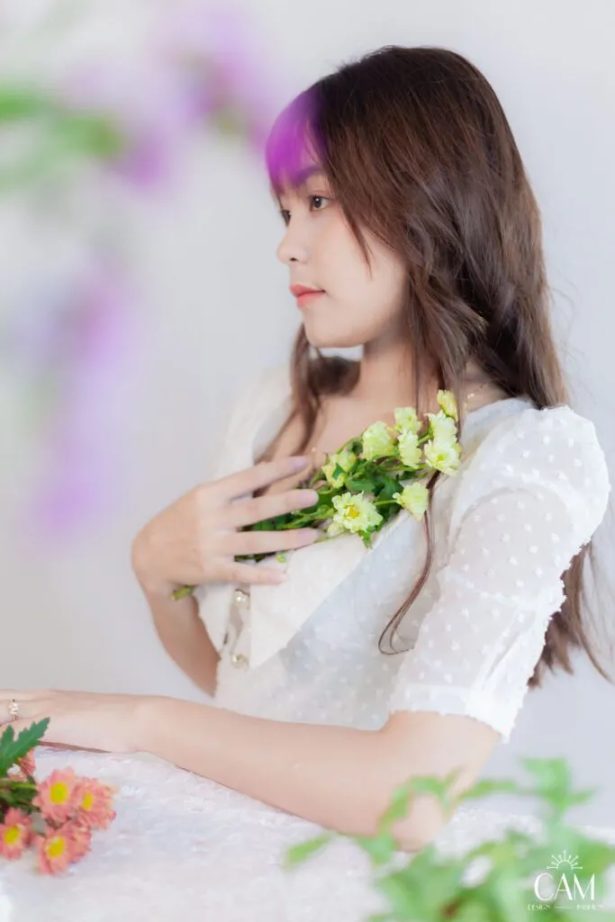 Concept chụp ảnh sinh nhật nàng thơ - em và hoa tại studio