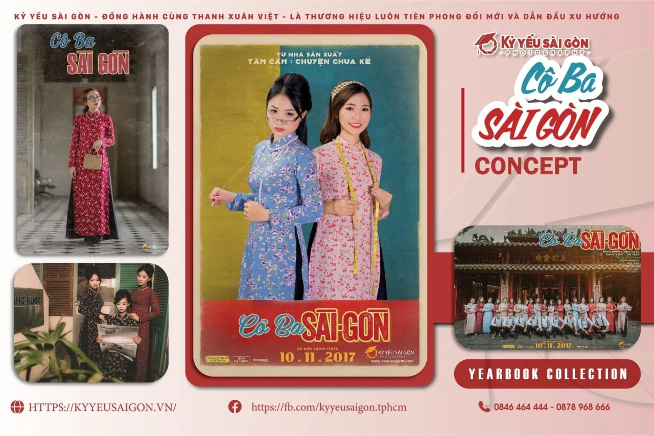 Chụp ảnh kỷ yếu concept Cô Ba Sài Gòn với áo dài truyền thống