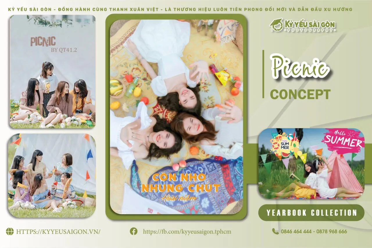 Chụp ảnh kỷ yếu concept Picnic ngoài trời, không khí vui vẻ