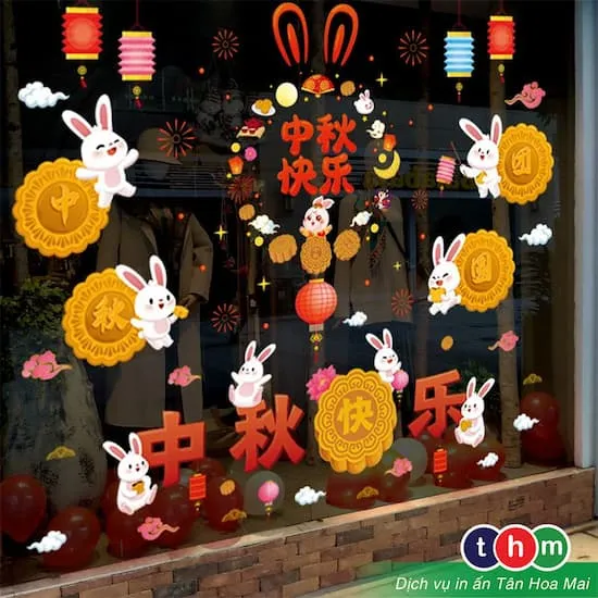 Mẫu decal trang trí Trung Thu 3