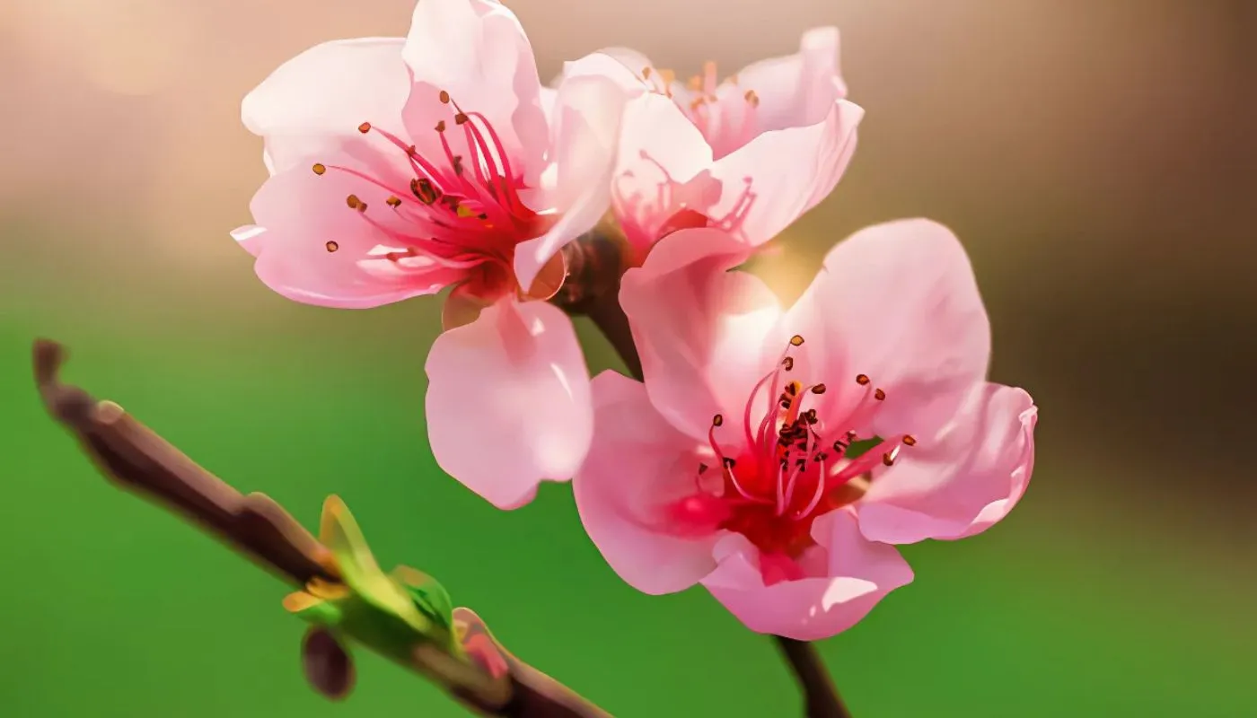 Hoa đào làm bừng sáng không gian ngày Tết