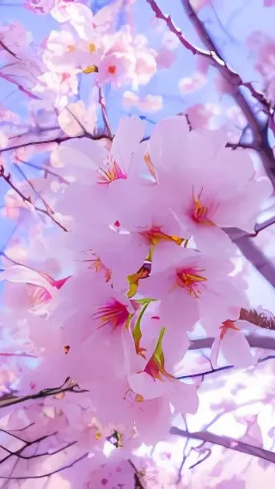 Ảnh hoa đào mờ ảo làm hình nền điện thoại