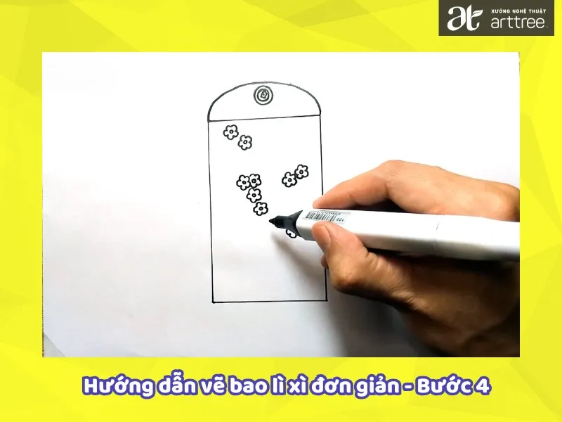 Hướng dẫn cách vẽ bao lì xì đơn giản - Bước 4