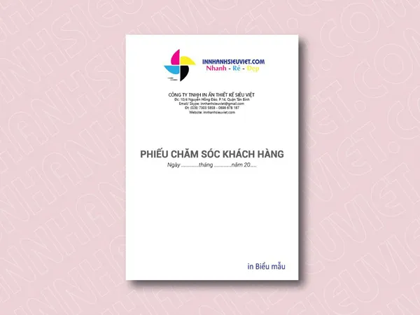 Chi tiết bản in sắc nét trên biểu mẫu