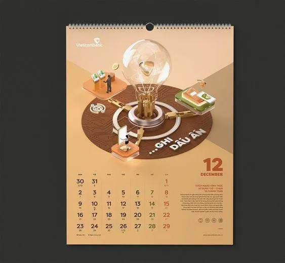 Một mẫu lịch treo tường với phong cách sáng tạo và độc đáo