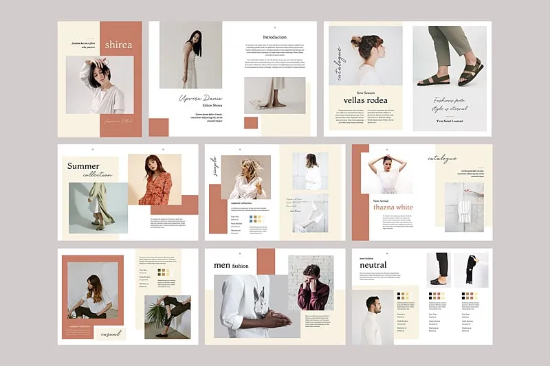Mẫu catalogue thời trang cao cấp với bố cục hiện đại