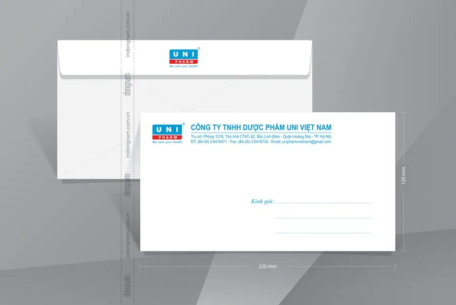 Mẫu phong bì đẹp A6 công ty dược phẩm