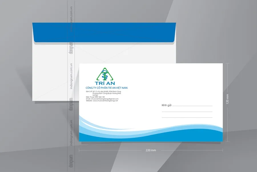 Mẫu phong bì đẹp A6 dùng cho công ty dược phẩm