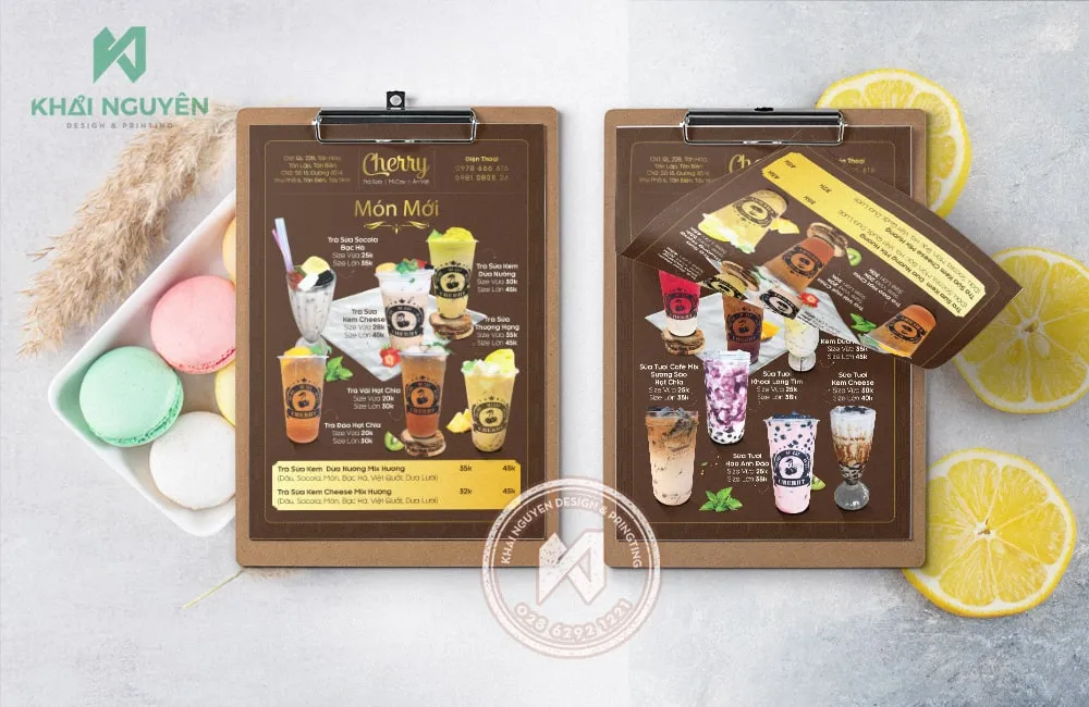 Thiết kế menu trà sữa cafe
